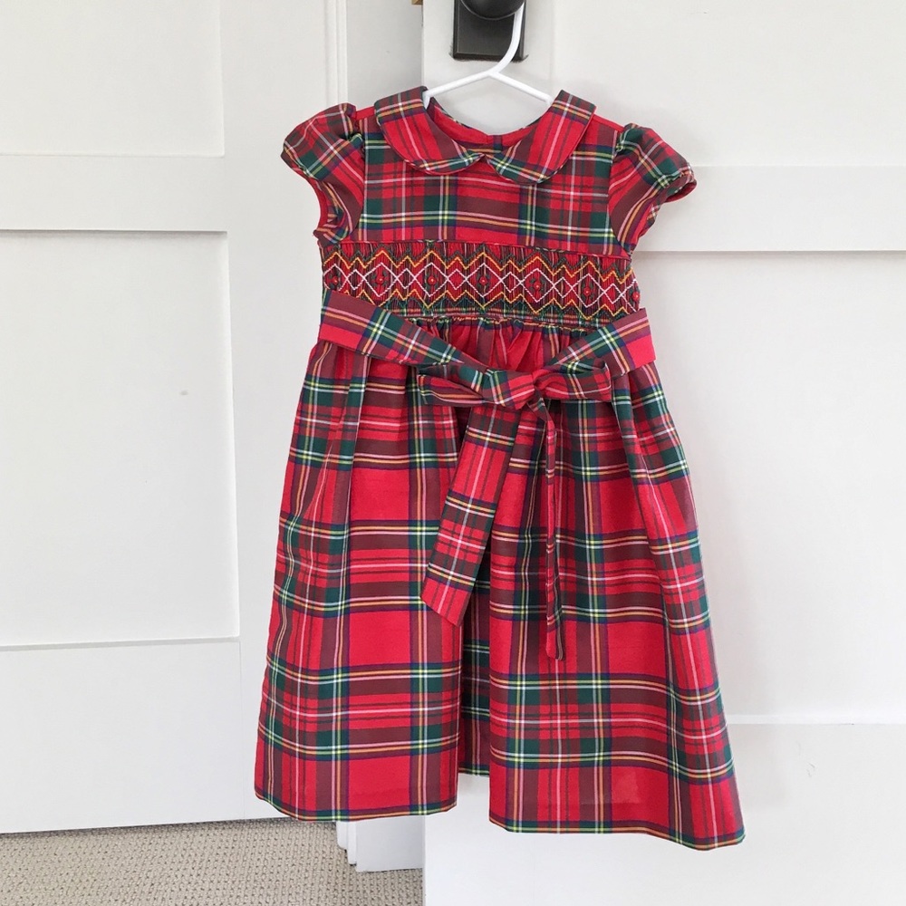 Plaid Smocked Girls Dress